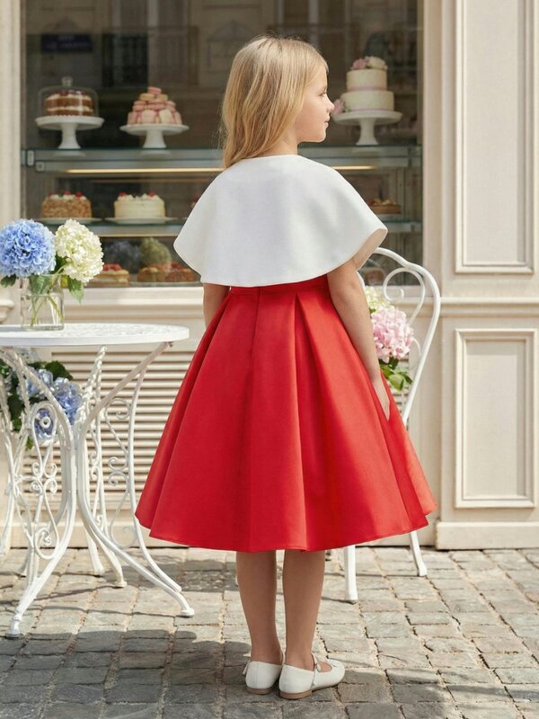 DRESS & Fleur Girls Dress and Bolero Set in Red
