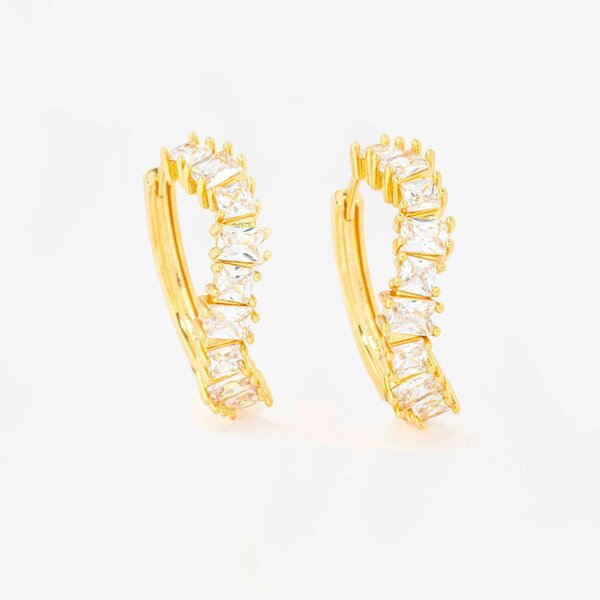 Uchi & Soto Nami Gold Stone Wave Earrings