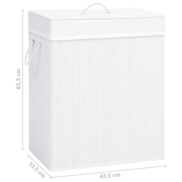 Berkfield Bamboo Laundry Basket White 83 L