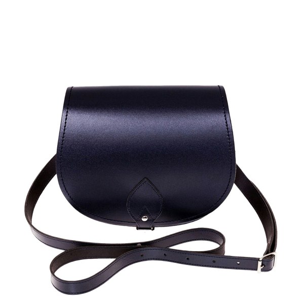 Zatchels Handmade Leather Saddle Bag - Navy