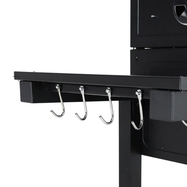 Charcoal Grill Barrel Wide 114.5cm w/ Side Shelves Garden BBQ Grill Living and Home