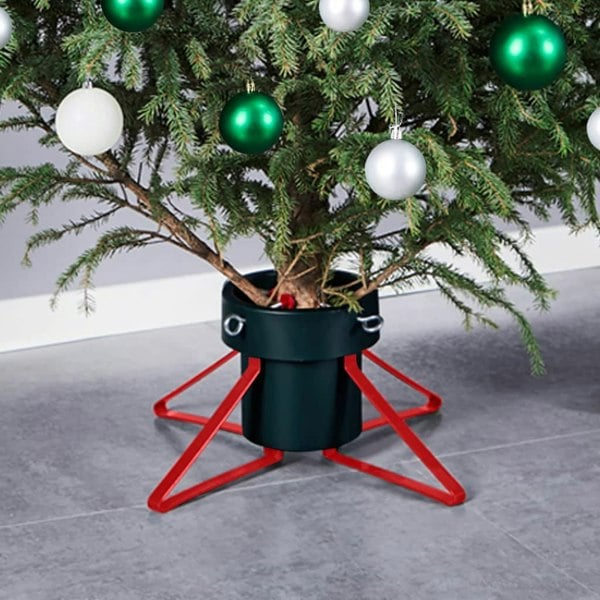 Berkfield Christmas Tree Stand Green and Red 46x46x19 cm