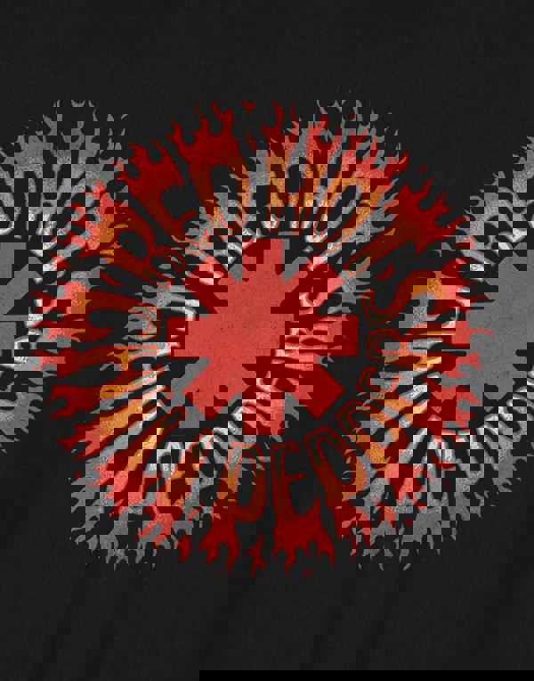 Red Hot Chili Peppers Womens Black Flame Cropped Short Sleeved T-Shirt