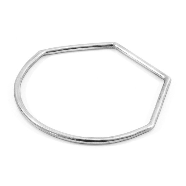 Anchor & Crew Rowe Half Circle Geometric Silver Bangle