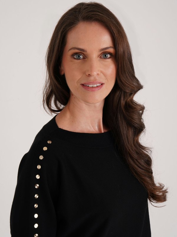VIZ-A-VIZ Stud Shoulder Boat Neck Jumper