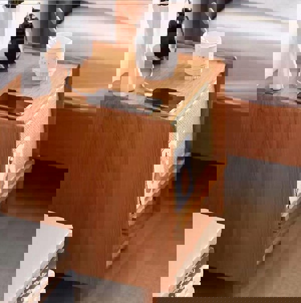 Radiogram Bedside Table, Walnut-Weilai Concept-Weilai Concept