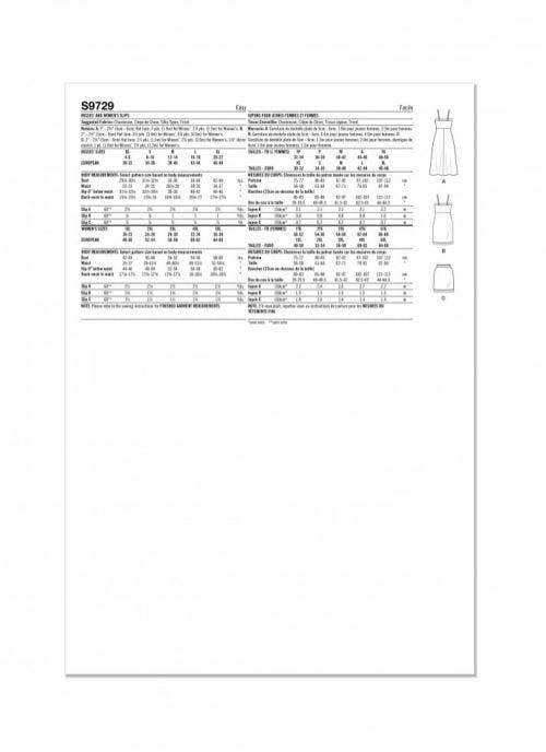 Simplicity Sewing Pattern 9729, Dresses, Skirts, Pyjamas for Women, AA (XS-S-M-L-XL) - Easy