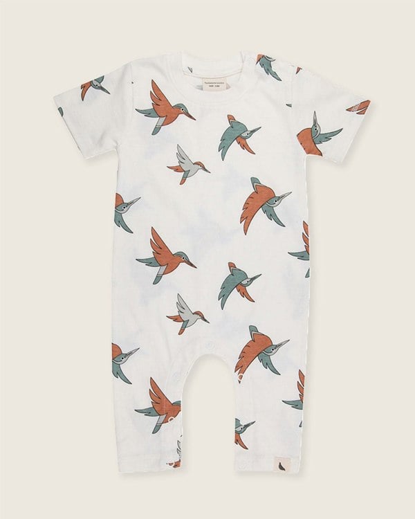White Birdsong Print Romper - image 2