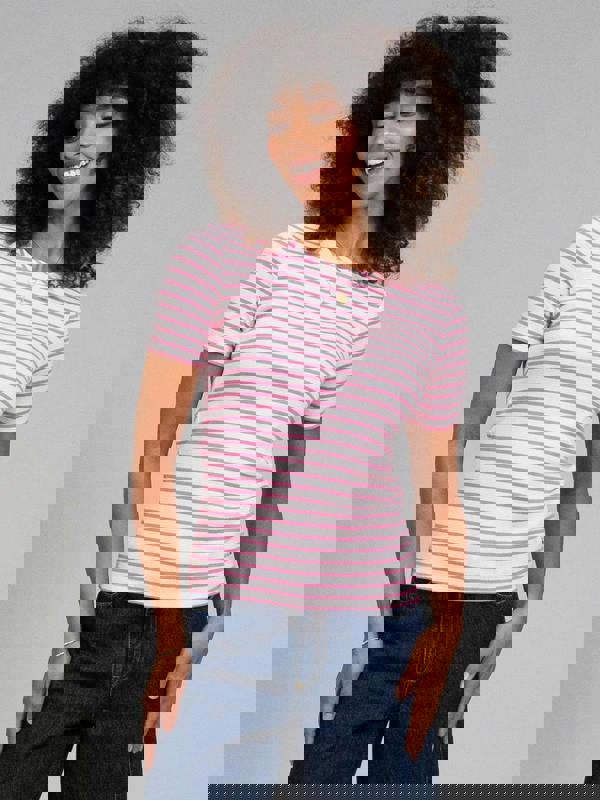 Kite Womens Organic Portesham Jersey T-Shirt Azalea Stripe