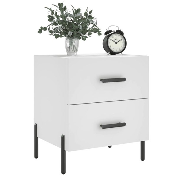 Berkfield Bedside Cabinet White 40x35x47.5 cm Engineered Wood