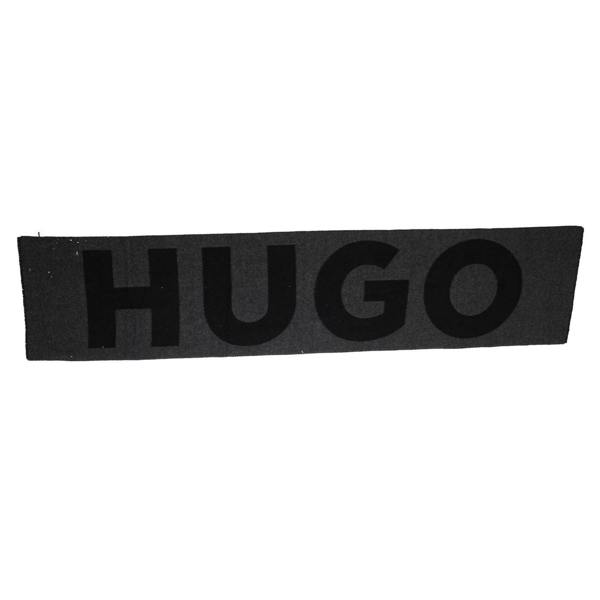 Hugo Logo Wool Jacquard Scarf - Grey - 