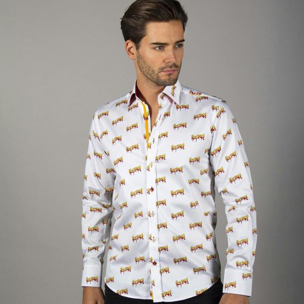 WWE: HOT ROD ROWDY RODDY PIPER PRINT SHIRT - Premium Men's Patterned Shirt by Claudio Lugli | Bold Design, Tailored Fit, Best Printed Shirts