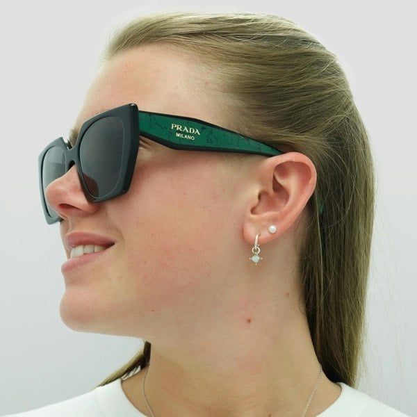 Prada Sunglasses PR15WS 1AB5Z1 Black Dark Grey Polarized