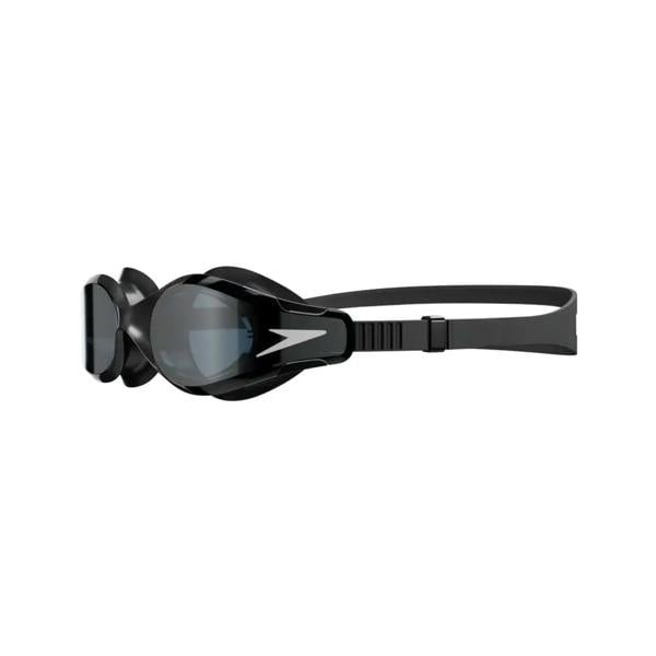 Black Speedo Hydrosity 2.0 swim goggle with clear lenses, soft seals, easy strap adjustment