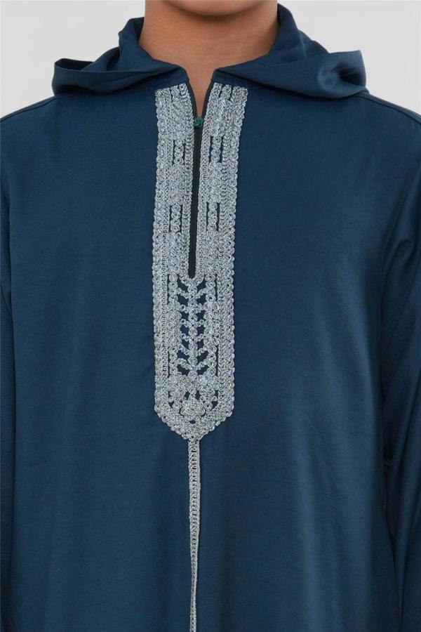 Infinity Leather Kids Boys Eid Hooded Moroccan Thobe Robe Djellaba Ramadan Jubba- K-HM3