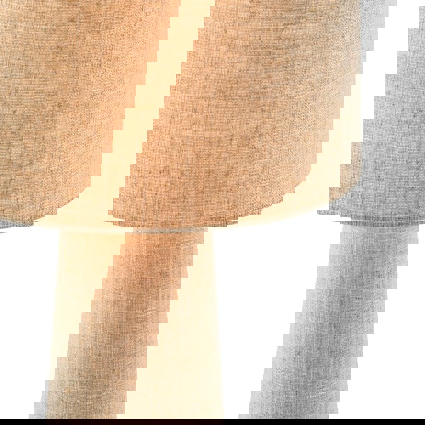 Modern Natural Oatmeal Linen Table Lamp with Fabric Shade and Base Image 4