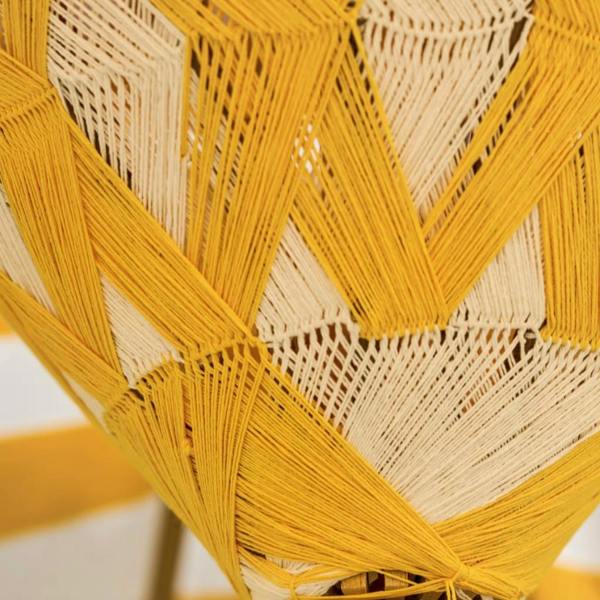 Abode Home & Gifts Sunningdale Yellow Striped Teak Parasol