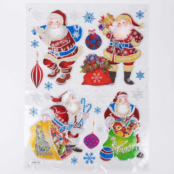 4 Pack 3D Christmas Window Stickers Assorted PVC Clings for Glass and Smooth Surfaces image 7