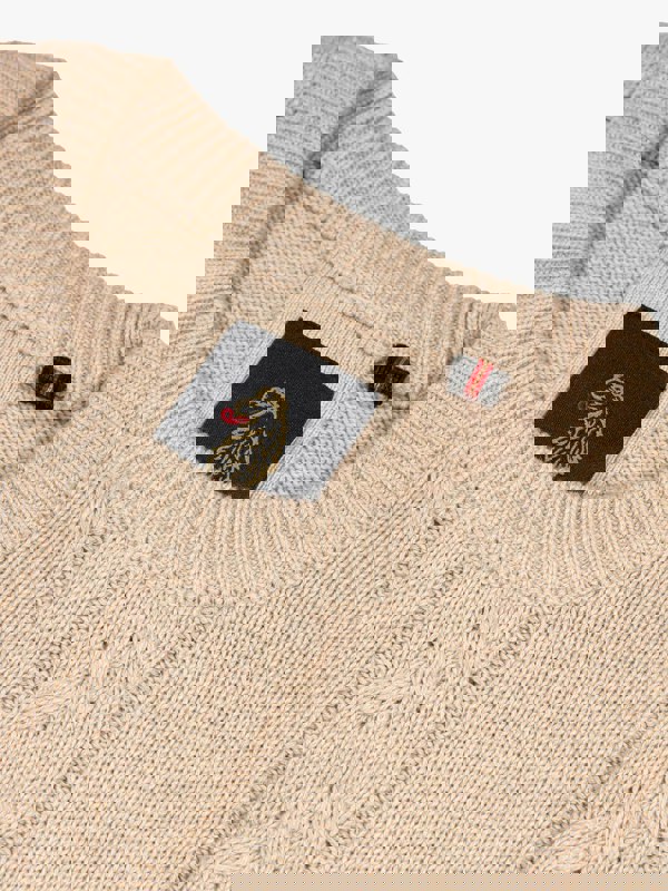 Luke 1977 Mitcham Cable Knit Jumper - Stone
