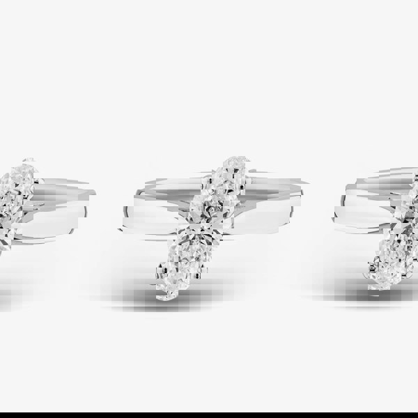 T. H. Baker Platinum Certified Lab Grown 1.00ct Oval Cut Diamond Solitaire Ring 196MT-P012