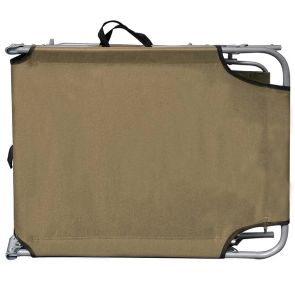 Berkfield Folding Sun Lounger with Canopy Taupe Aluminium