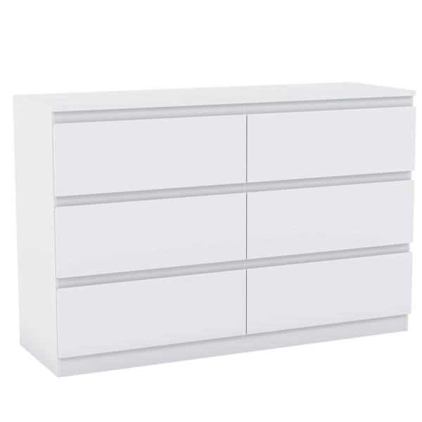 Vida Designs Denver 6 Drawer Chest, Black