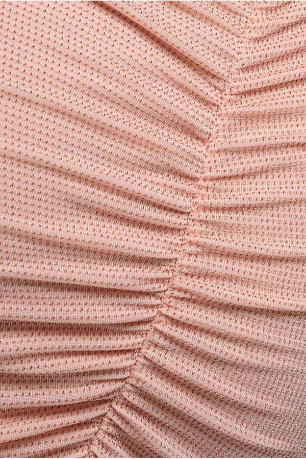 Cut Out Long Sleeve Bodycon Mini Dress - Nude DR3532