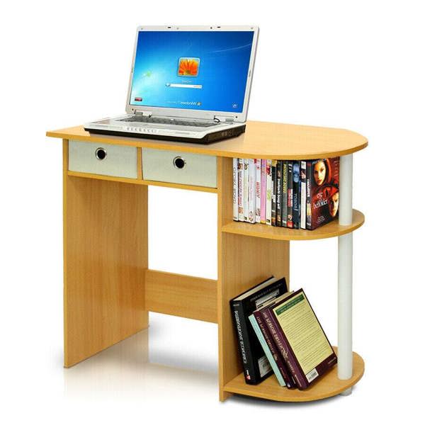 WALPLUS Contemporary Desk | Go Green Home Laptop Notebook Computer Desk/Table, Beech/Ivory/White, /WH/IV with Functional Design | 11193BE