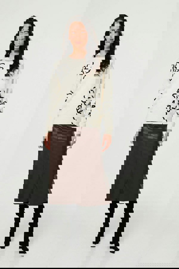 Ivory | Floral Embroidered Long Sleeve Jumper