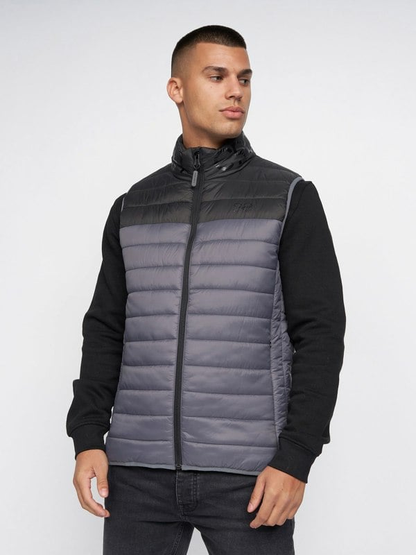 Crosshatch Presnell High Neck Gilet Charcoal