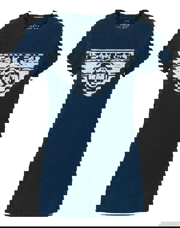 Marvel Womens Blue Captain America - Team Cap Slogan Short Sleeved T-Shirt