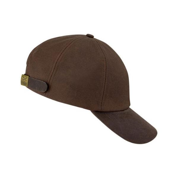 Hoggs of Fife Waxed Baseball Cap with leather peak and adjustable strap ideal for country wear