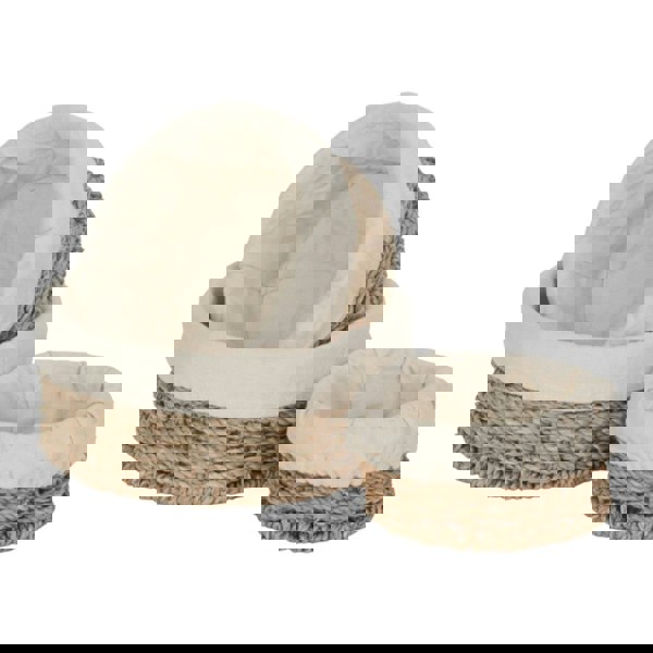 Set of 3 Round Cotton Lined Seagrass Trays