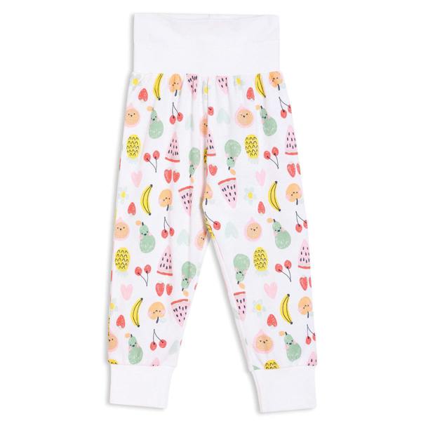 Mini Cuddles Baby Girls 3pk Fruits Print, Solid And Striped Leggings, Multicolour