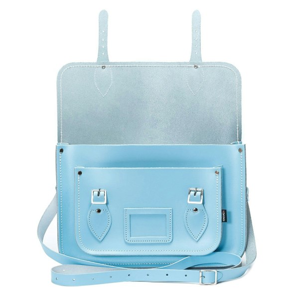 Zatchels Handmade Leather Satchel - Pastel Baby Blue