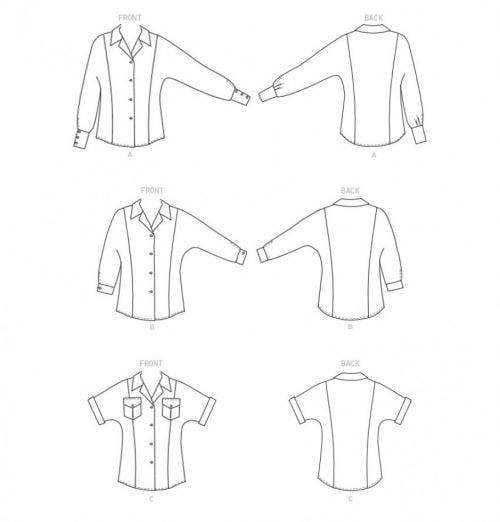 Butterick Sewing Pattern 6898, Tops, Shirts for Women, B5 (8-10-12-14-16) - Intermediate