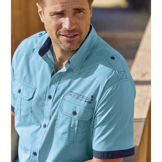 Atlas For Men Mens Pilot Shirt - Turquoise
