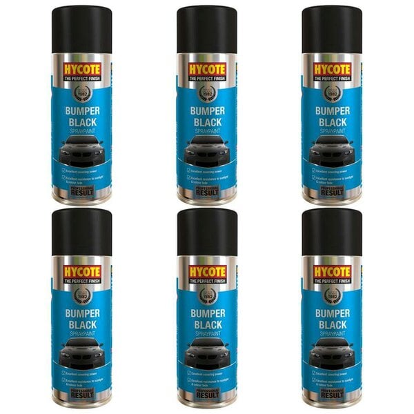 Hycote 6X Hycote Bumper Paint Black Spray Paint 400ml