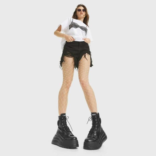 Lamoda Lone Ranger Black Heart Accent Chunky Sneakers Fashionable Streetwear