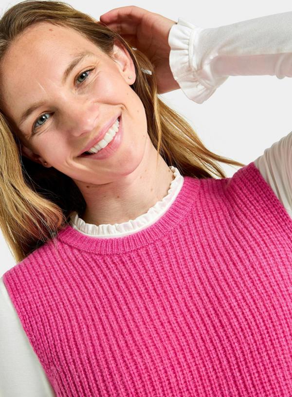 Knitted Rib Vest - Pink
