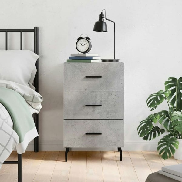 Berkfield Bedside Cabinet Concrete Grey 40x40x66 cm Engineered Wood