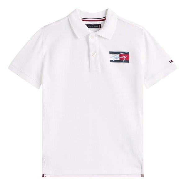 Tommy Hilfiger Childrens/Kids Script Flag Regular Polo Shirt - White - 