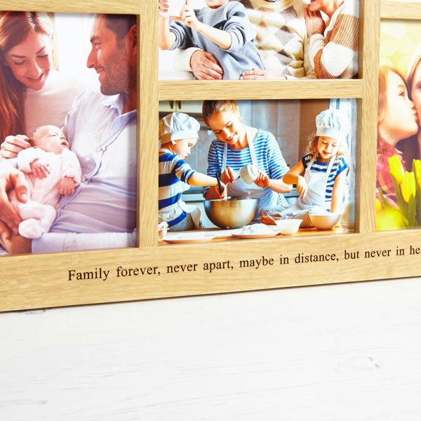 MijMoj Design Personalised Solid Oak Nine Aperture Picture Frame