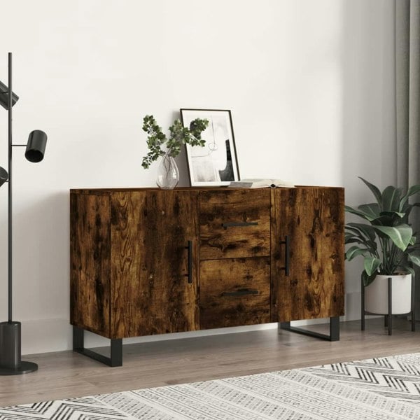 Berkfield Sideboard Smoked Oak 100x36x60 cm Engineered Wood