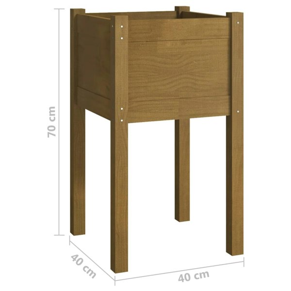 Berkfield Garden Planter Honey Brown 40x40x70 cm Solid Pinewood