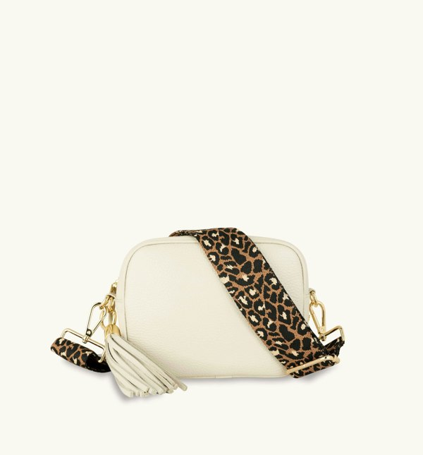 Apatchy London Stone Tassel Bag With Tan Cheetah Strap