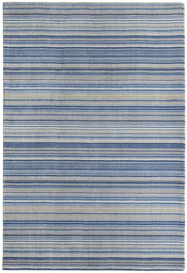 Fine Stripes Blue Wool Rug |Sustainable Home Decor |The Rugs