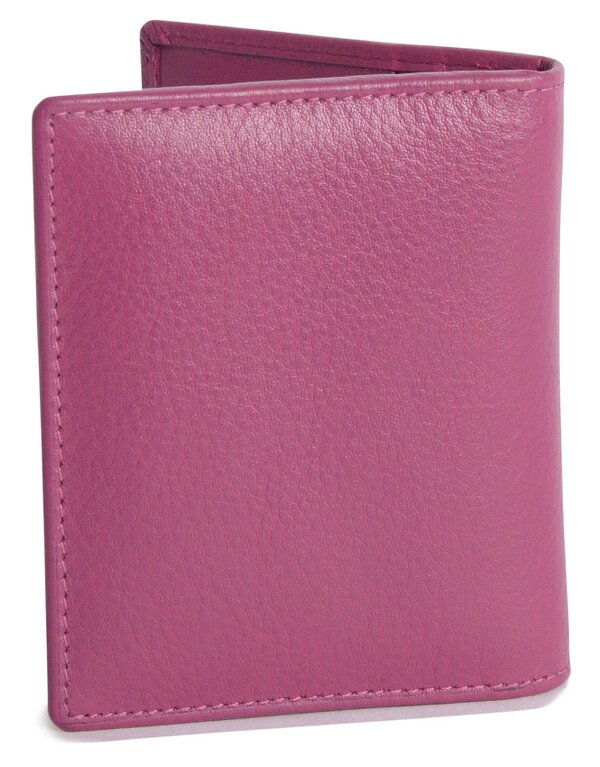 SADDLER Compact Leather Card Wallet "Lexi" – Handmade by Saddler | RFID Protected & Gift Boxed - Magenta