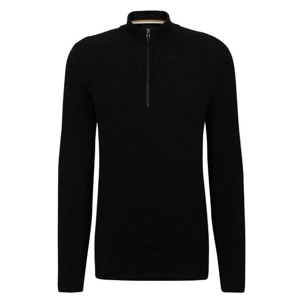 Boss Mens Quarter Zip Sweatshirt - Black - 