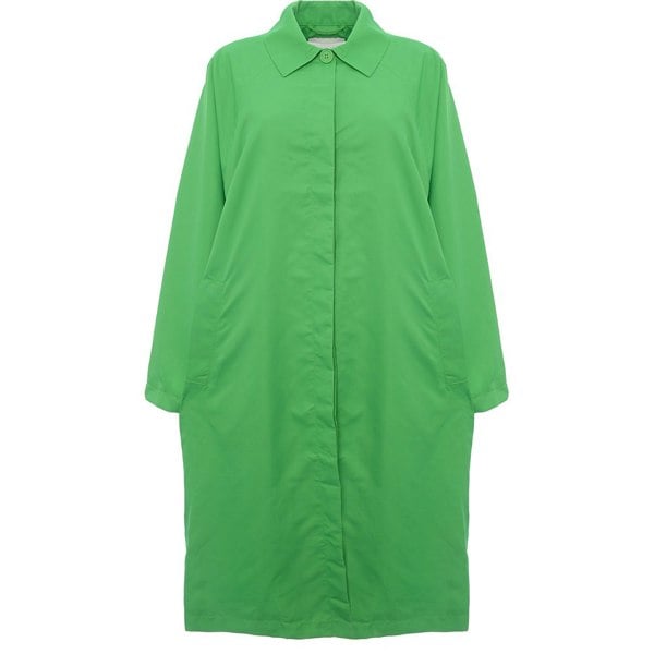 Monki Womens Collared Coat in Bright Green